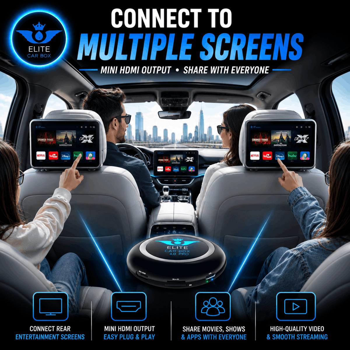 ELITE CAR BOX 4.0 Wireless Carplay / Android Auto + Streaming
